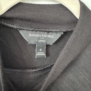 Banana Republic Black Knit LuxeSpun Top Mockneck